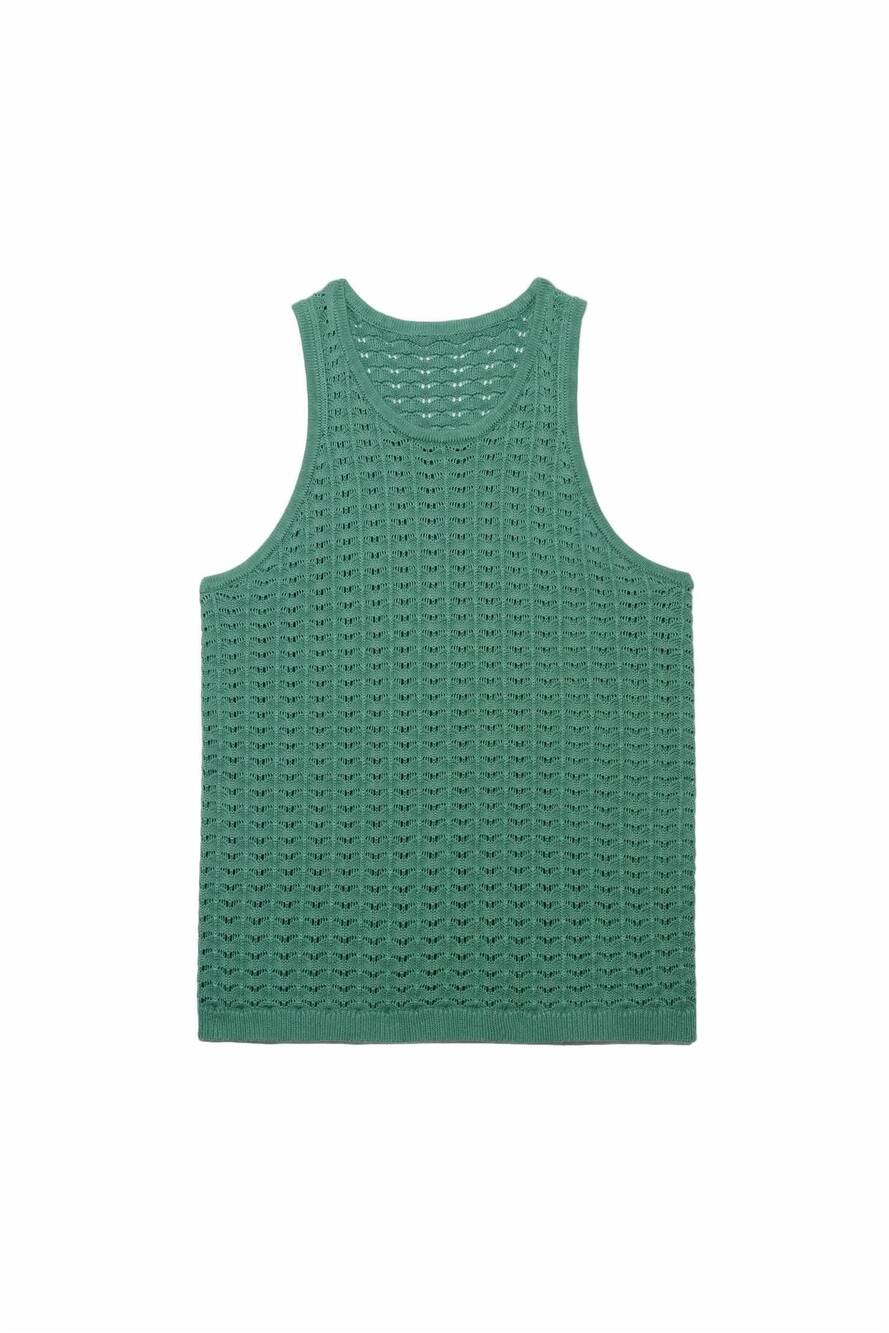 NEW MAVRANS men's salt water knit tank in green